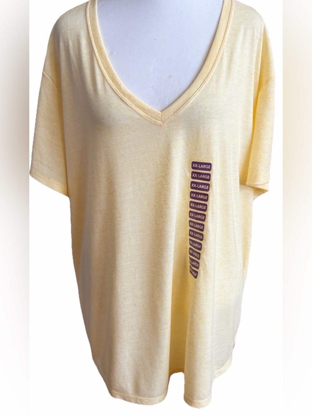 NWT GAP Yellow Golden Haze Linen Blend Slub Knit Marled Tee Shirt Size XXL